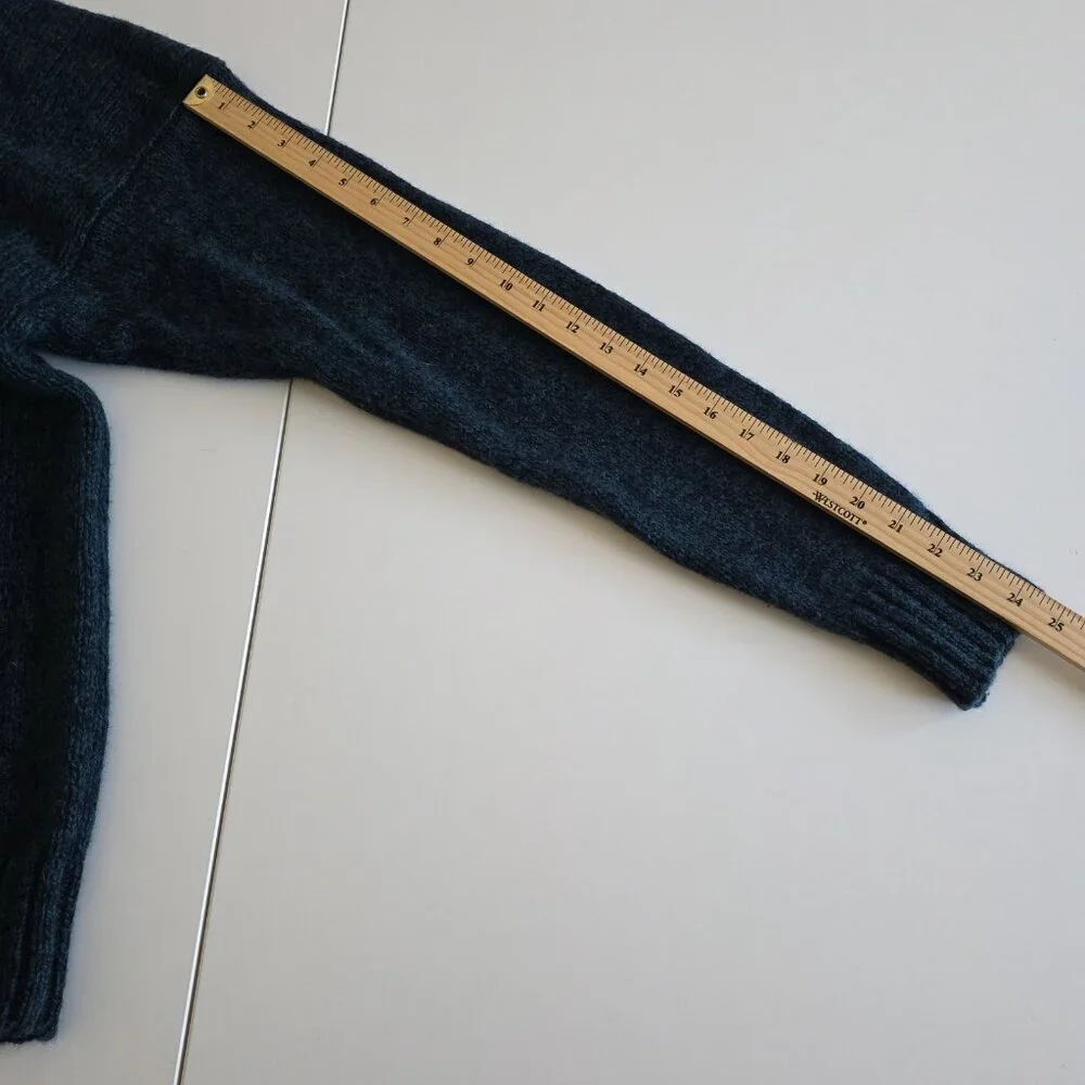 Cricketeer Vtg Sweater Mens L Blue Green Wool Blend Shawl Collar Grandpa Cottage